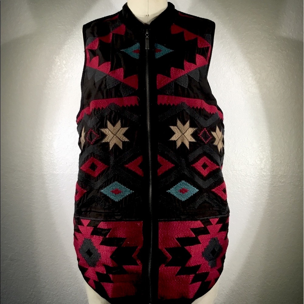 Biya by Johnny Was Zipper Elaile Vest in Wild West M NWT